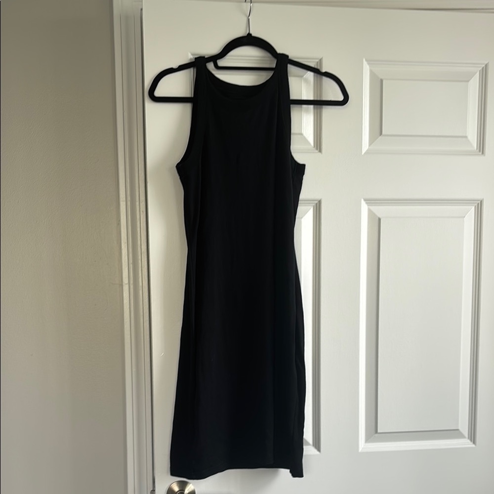 Gap Black Ribbed Midi Dress